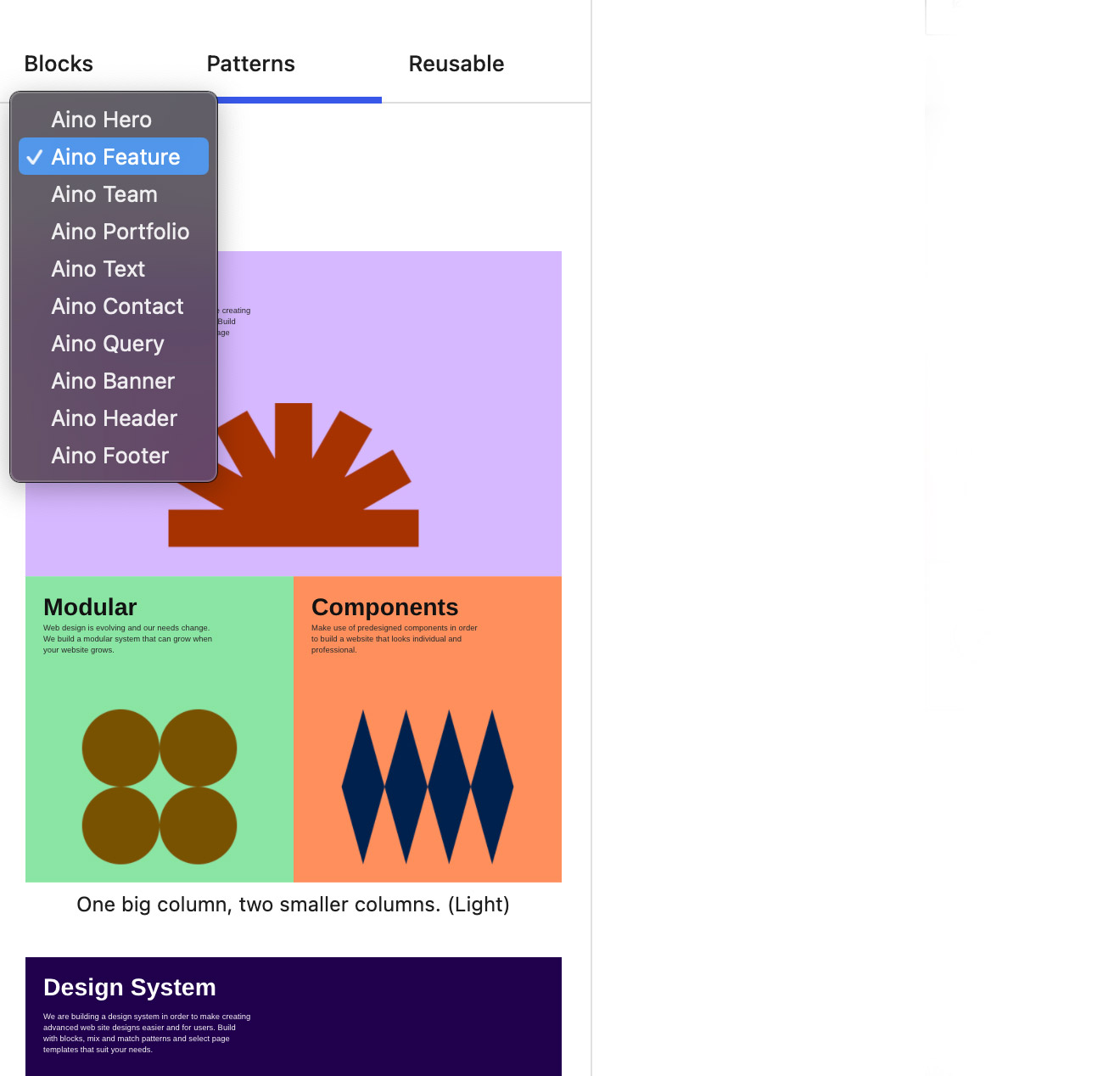 Pattern category filter