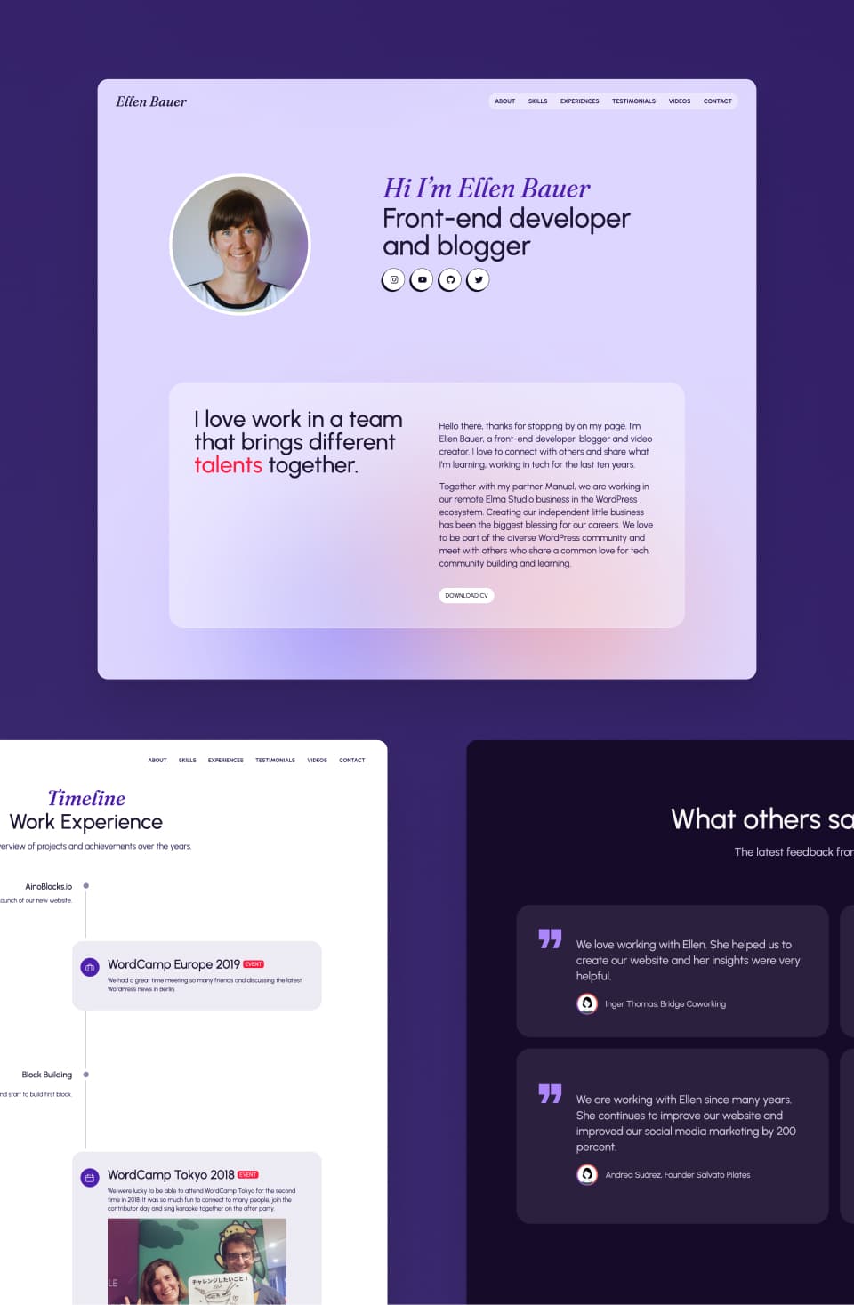 Personal Resume WordPress Block Theme